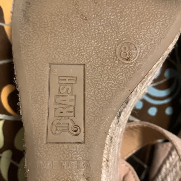 BRASH HEMP WEDGE with RHINESTONE STRAP Sz: 8.5 - Picture 6 of 6